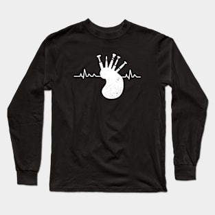 Bagpipes Heartbeat Scotland Pulse Long Sleeve T-Shirt